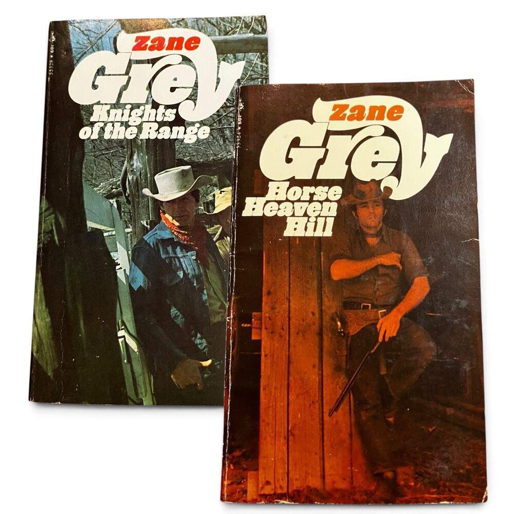 Zane Grey 1970 Pocket Books Westerns 2 Book Set Vintage Cowboy Paperback Lot